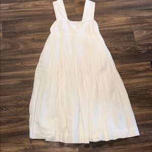Anthropologie White Eyelet Sundress with Square Neck